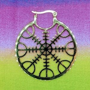 🐦‍⬛ Earrings--Helm of Awe, Ægishjálmr, Gold tone on Stainless Steel